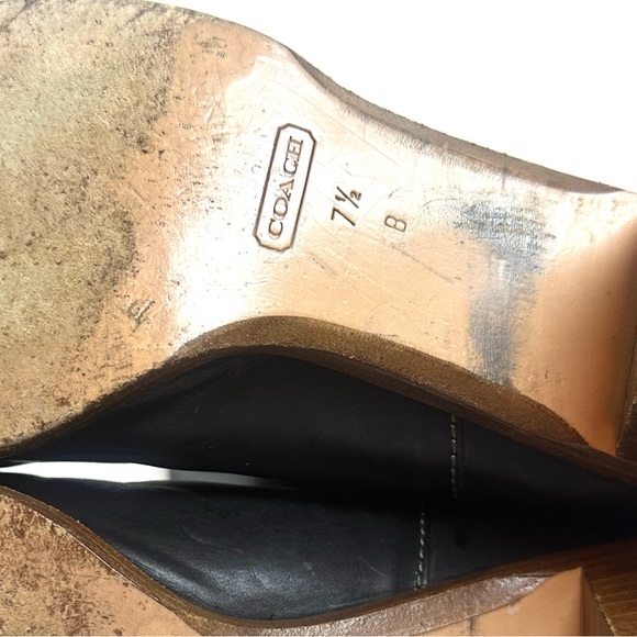 ♦️COACH Black Leather Knee High Boots Sara Boot Made in Italy Size 7.5B - Picture 8 of 11